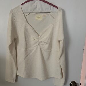 Maeve Ivory Textured Knit Top